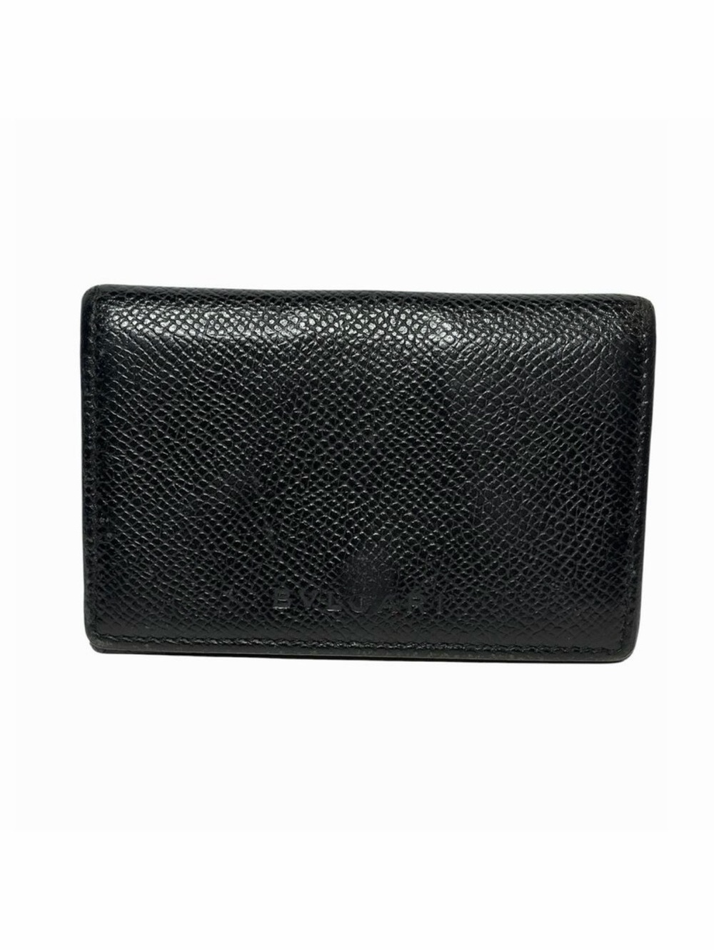 Bvlgari Bulgari Black Leather Card Holder Coin Pouch Italy